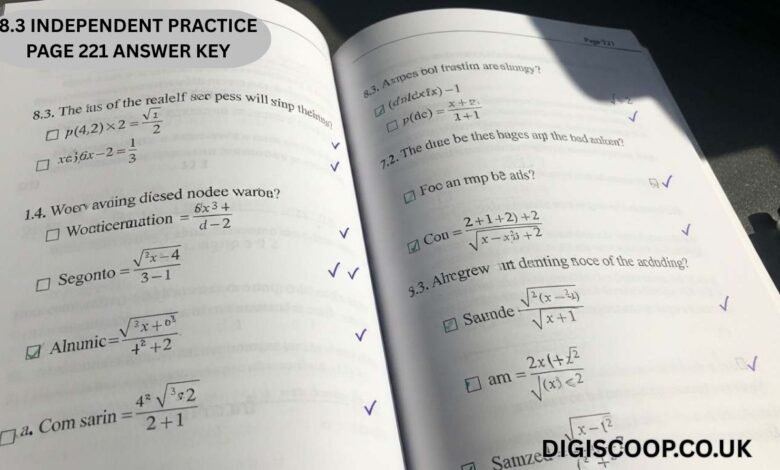 8.3 Independent Practice Page 221 Answer Key